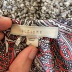 Pleione Women's XL Red Paisley Print Blouse Sleeveless Boho Top Career Office Pink Photo 2