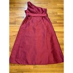 Alfred Sung  Women’s Plus Size 24 W Burgundy One Shoulder Belt Floor Length Dress Photo 3