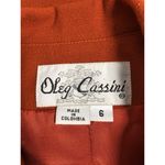 Oleg Cassini Women Jacket 6 Mob Wife 5 Hidden Buttons Front Office Siren Lined Orange Photo 5