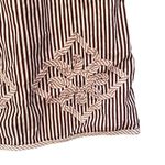 Loft Ann Taylor vintage burgundy red white striped geometric embroidered skirt Photo 2