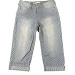 Levi's  Jeans Womens 4 Blue White Pinstripe Cropped Cuffed Stretch Denim Pants Photo 0