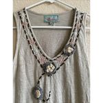 Hummingbird HuMMING Tan Crochet Dress w/Crocheted Hem and Flowers Women's Size Size L Summer Photo 3