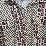 BCBGMAXAZRIA  Boho Paisley Geometric Lace Up Blouse Size Large Dressy Casual Top Photo 5