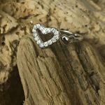 Sterling Silver CZ Heart Toe Ring Midi Ring Photo 1