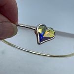 Disney silver plated heart and Micky Mouse open front cuff bracelet. Photo 1