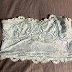 Free People Adella Lace Corset Bra Top In Sea Washed Size M Photo 3