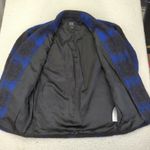 Armani Exchange  AX Coat Women's XS Oversized Blue‎ Black Plaid Wool Blend Jacket Photo 6