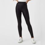 Spanx π NWT Faux Leather Lined Leggings Shapewear Black Coated Metallic Sz Small Photo 6