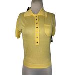 LIONESS  Untamed Short Sleeve Top in Butter Yellow Small New Womens Knit Photo 5