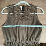 Studio Y SIZE SMALL SUMMER DRESS DARK GREEN CUT OUTS ON NECKLINE SLEEVELESS Photo 11