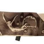 D Logo Brown Cream Satin Ethereal Print Mitzah Scarf Purse handle Tie Hair neck Photo 3