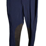 Vintage Harry Hall Navy Blue Breeches Womens 27 Leather Patches Riding Pants Blue Photo 0