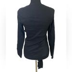 ZARA  black stretch boatneck tie front long sleeve top Photo 1