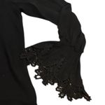 KOBI HALPERAN Elegant Black Lace VNECK Crochet Boho Trim Women's Top Size M Size M Photo 4