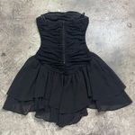 Windsor  Y2K Elegant Black Strapless Dress with Bow Accents Photo 4