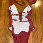 Zaful Light Neon Red / Pink One Piece Swim Photo 2