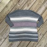 Sonoma Women's Grey White And Purple Striped Pullover Sweater Size XS. NEW Photo 1