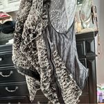 Dolce Cabo Faux Fur & Faux Leather Drape Vest Size S – Black/Gray Black Photo 4