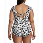 Lands' End Size 22W Chlorine Resistant Soft Cup Tummy Control Swimsuit One Piece Black Photo 1