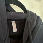 Free People  | Double Overtime Fleece Sweatshirt Hoodie in Black‎ Photo 5