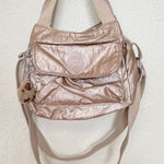 Kipling  Felix Cloud Metal Platinum Metallic Nylon‎ Satchel Crossbody Photo 0
