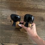 Amazon black square toe kitten heel thong sandals size 8 Photo 2