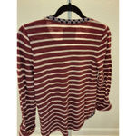 Anthropologie Maeve Style Women's Small Striped Ruffle Trim Long Sleeve Photo 2