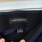 Counterparts Navy Cropped Button Hem Pull On Stretch Capri Pants Work Office L Photo 4