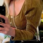 ZARA Corduroy Long Sleeve Crop Top, Size S, NWT Photo 2