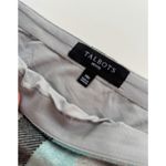 Talbots Wool Blend Skirt Size 14p Aqua Gray Plaid Lined Straight Pencil Photo 4