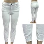 Pistola  White Raw Hem 5 Pocket Cropped Stretch Denim Jeans 29 Waist Photo 1