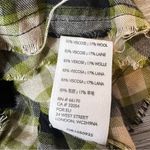 Free People  Women's Pacific Dawn Plaid Shirt black green tan sz L Photo 8
