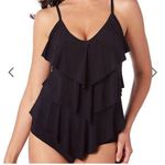 Magicsuit Women's Rita Tiered Ruffle Tankini Top Black Size 16 Photo 0