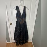 House Of CB Sianna Black Embroidered Tulle Corset Midi Dress S Photo 2