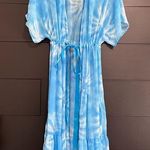 Blue Sky Sheer Long Maxi Cover Up Robe Tie Women’s Sz XXL Photo 0