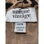 Unique Vintage  Leopard Print Button Front Maxi Dress With Tie Neck Size 1X Photo 2