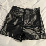 Black Leather Shorts Size M Photo 0