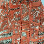 Anthropologie Love Sam Kamala Top Womens L Orange Paisley Peasant Sheer New Photo 7