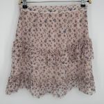 Love Shack Fancy Lily Skirt Size 4 Persian Pink Floral Ruffle Trim 100% Silk Boho Photo 7