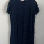 Lulus  Take Me To Brunch Navy Blue Lace Shift Dress Large Photo 2