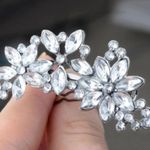 Crystal Hair Barrette Clip Wedding Prom Hair New White Photo 1