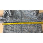 L'Agence Women's Chambray Blue Tweed Double Breasted Blazer Jacket Photo 6