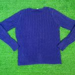 st. john's bay St. John’s Bay Women’s Size M Purple Cable‎ Knit Long Sleeve Classic Sweater Photo 5