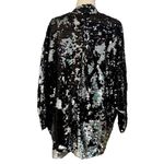 MINKPINK  Great Escape Sequin Cape Jacket Two Way Silver Black Oversized Sz XS/S Photo 7