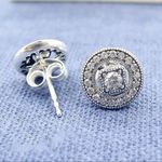 Pandora Vintage  Earrings Vintage Circle Detachable Halos Sterling Silver Photo 2
