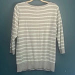 GAP gray, and‎ light teal striped 3/4 length armed sweater size women’s XXL Gray Photo 0