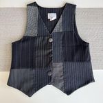 Vintage 90’s Love Lies Black Patchwork Menswear Pinstripe Vest Size Small Photo 8
