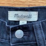 Madewell  Denim Frisco Mini Skirt in Lunar Wash Black Denim Raw Ham Mini Skirt 25 Photo 5