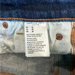 American Eagle  high rise shortie dark blue jean shorts in size 00 Photo 4