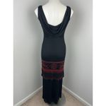 Nita Ideas Beaded Red Black Mesh Form Fitting Dress Size 4 Whimsigoth Y2K 1920s Photo 4